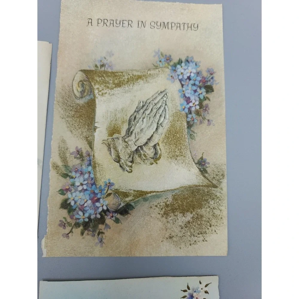 6 Old Vintage Used Greeting Card Fronts for‎ Crafts Lily Sympathy Prayer